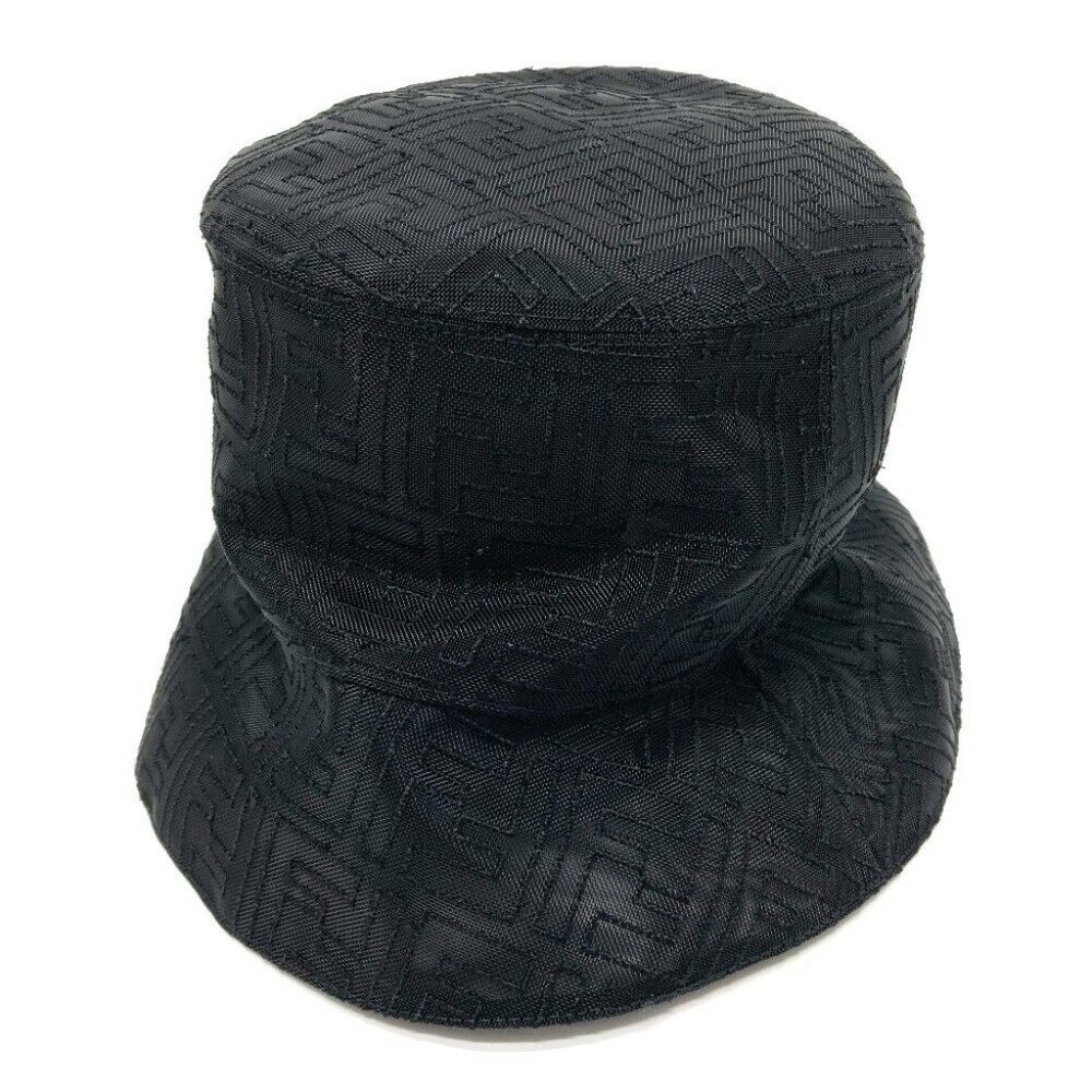 FENDI FF Zucca pattern mesh Bucket hat Nylon Black